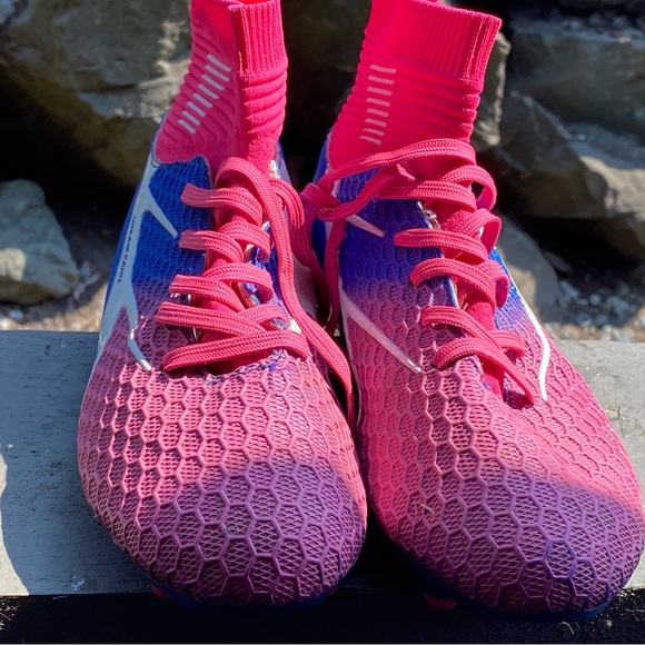 DREAM PAIRS HZ19002K Women’s Pink Blue Soccer Football Cleats Shoe Size 6 - Picture 2 of 11